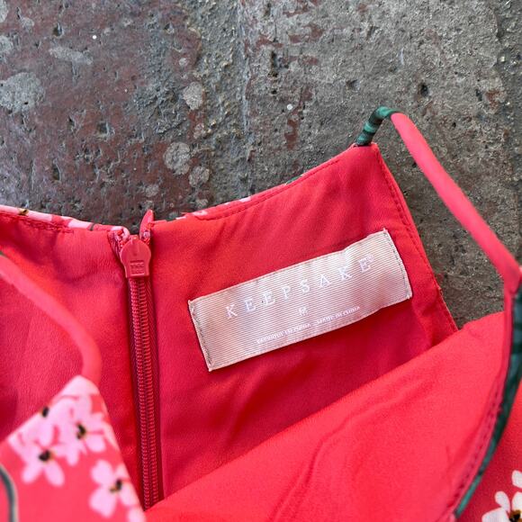 Keepsake The Label Floral Tiered Dress Halter Flounce Knee Length Wild Thoughts - Picture 2 of 3